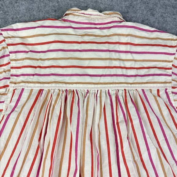 Pilcro Anthropologie Painter Buttondown Shirt Top Womens S Striped Oversized - Picture 7 of 13